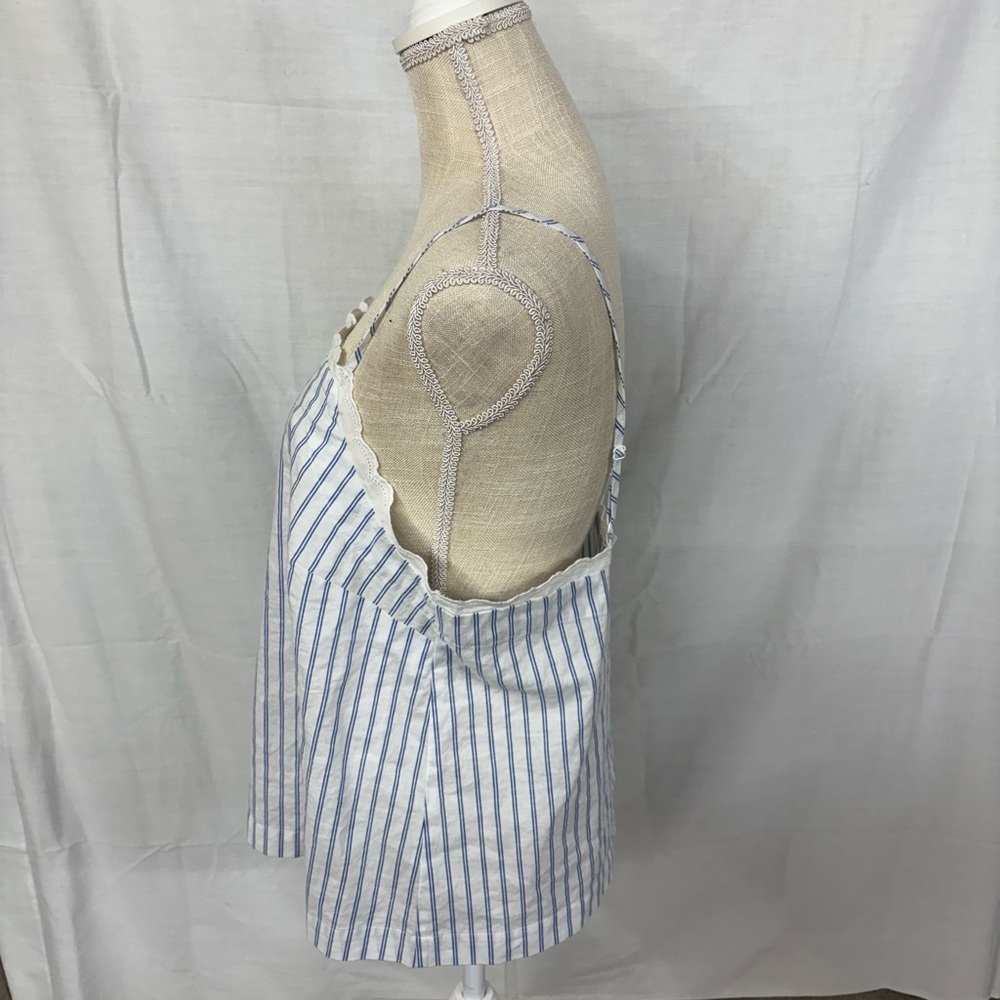 NWOT Auden Striped Blue and White Spaghetti Adjustable Straps Tank Top Summer - Picture 2 of 11